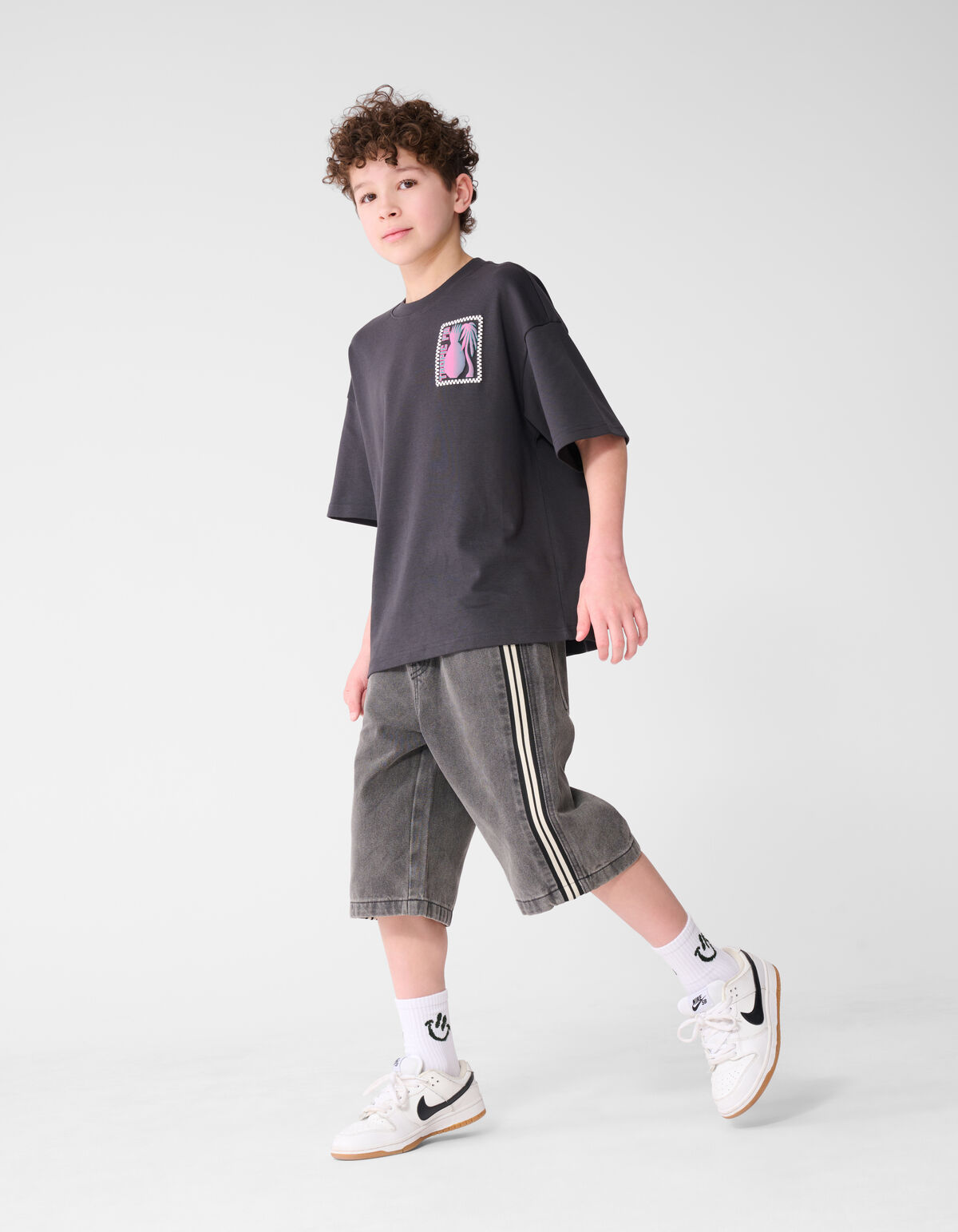 Sporty Denim Short Grijs SHOEBY BOYS