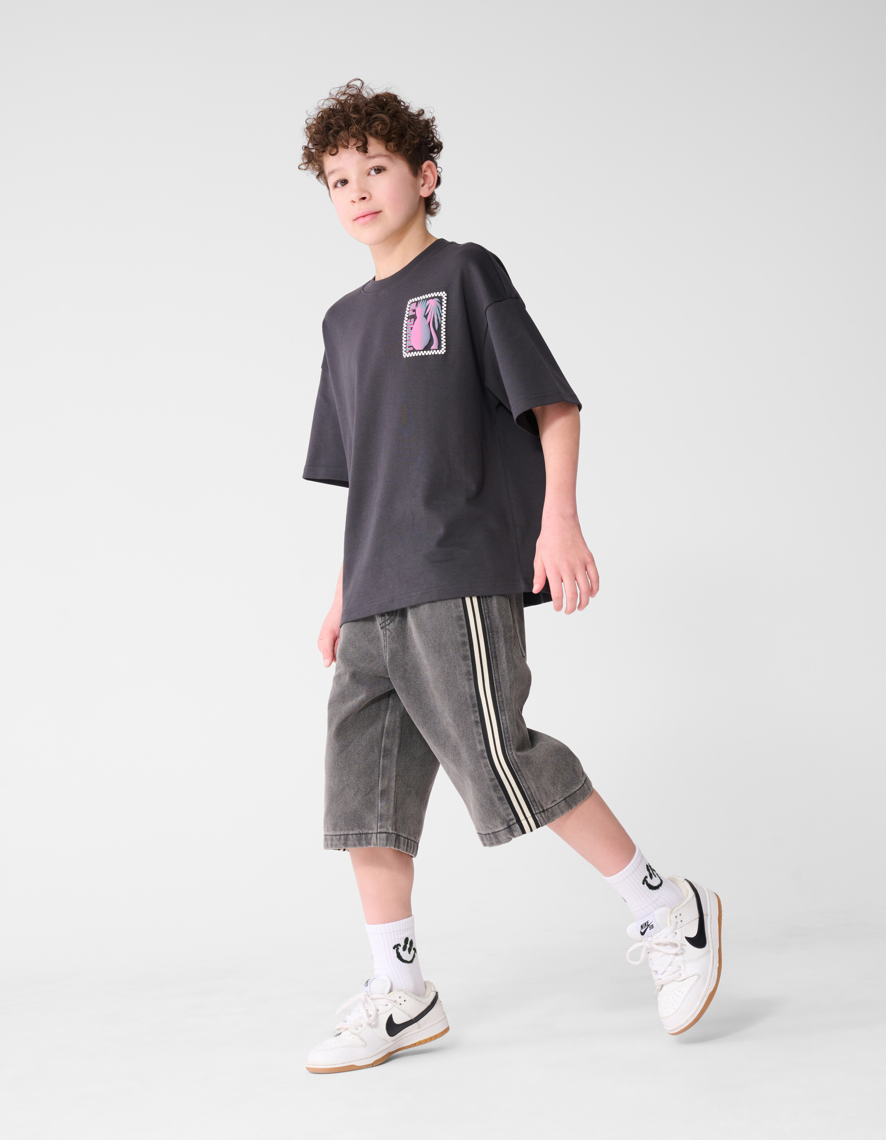 Sporty Denim Short Grijs SHOEBY BOYS