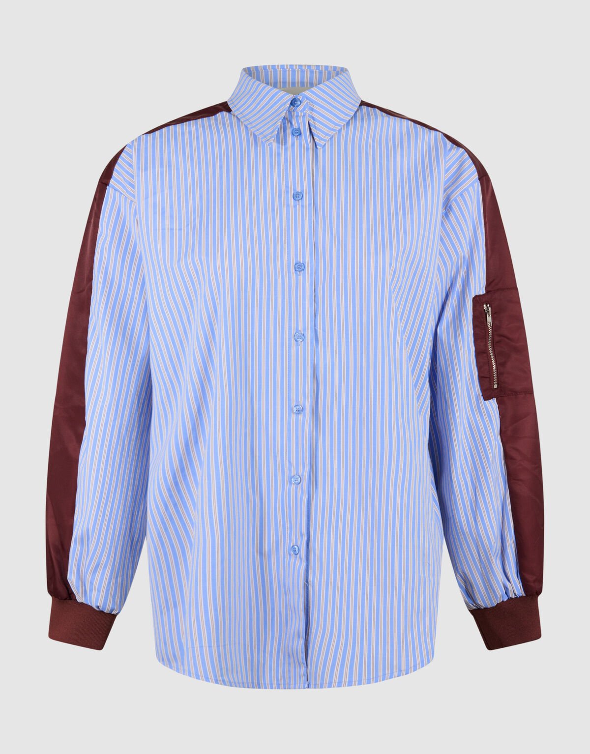 Mix Pinstripe Blouse Blauw/Donkerrood SHOEBY WOMEN
