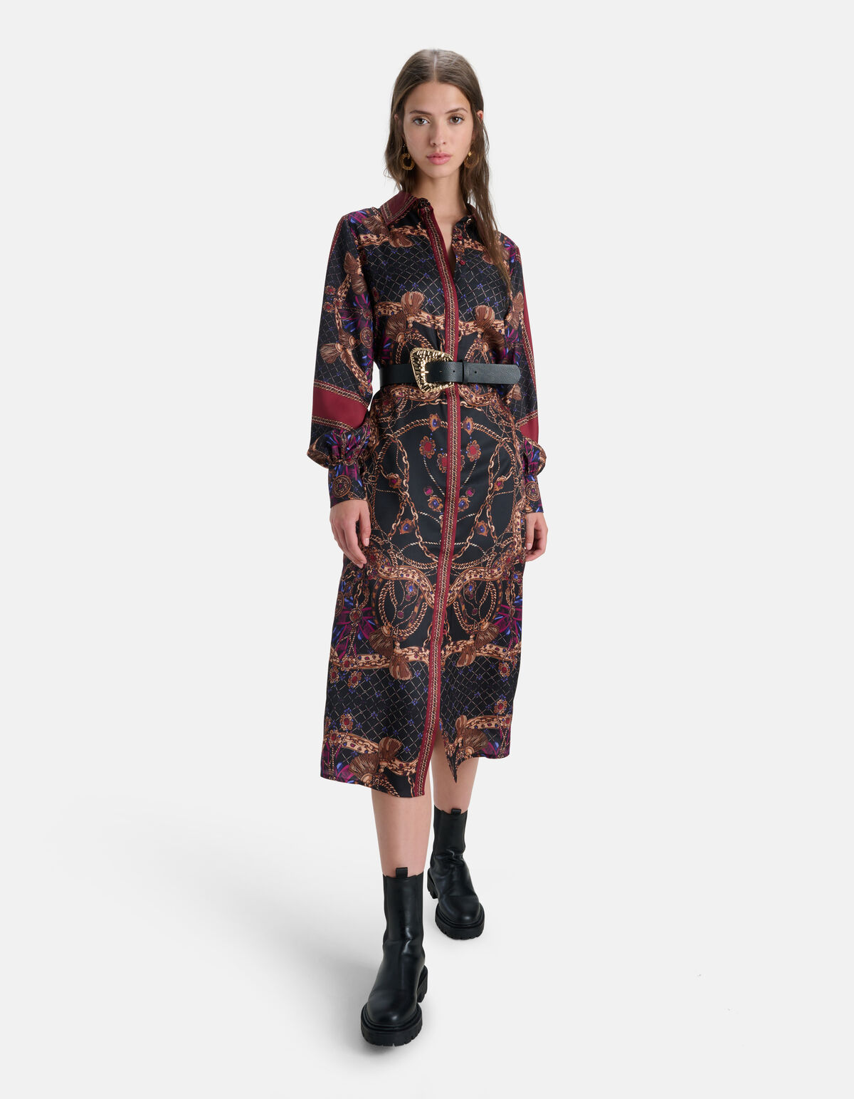 Chain Print Jurk Zwart SHOEBY WOMEN