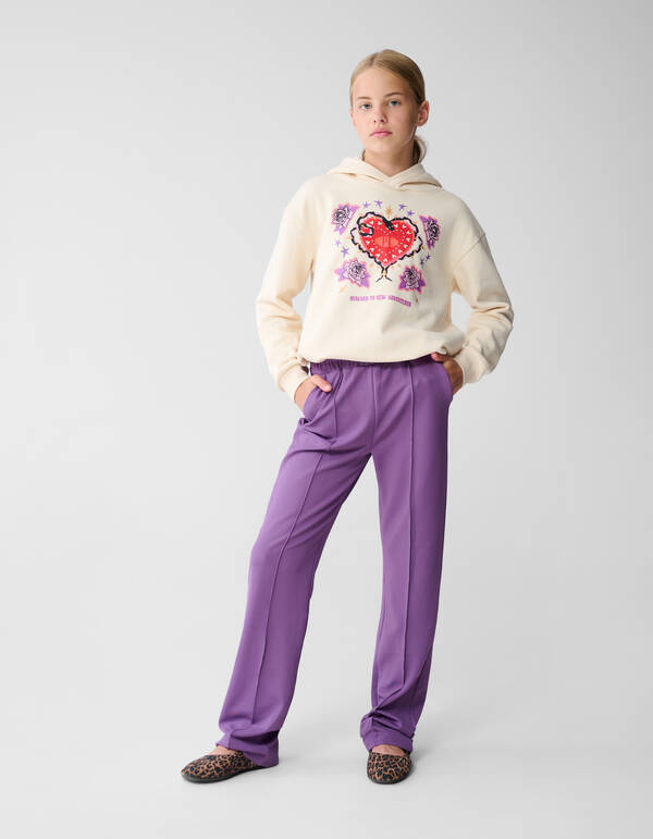 Basis Wide Leg Broek Paars SHOEBY GIRLS