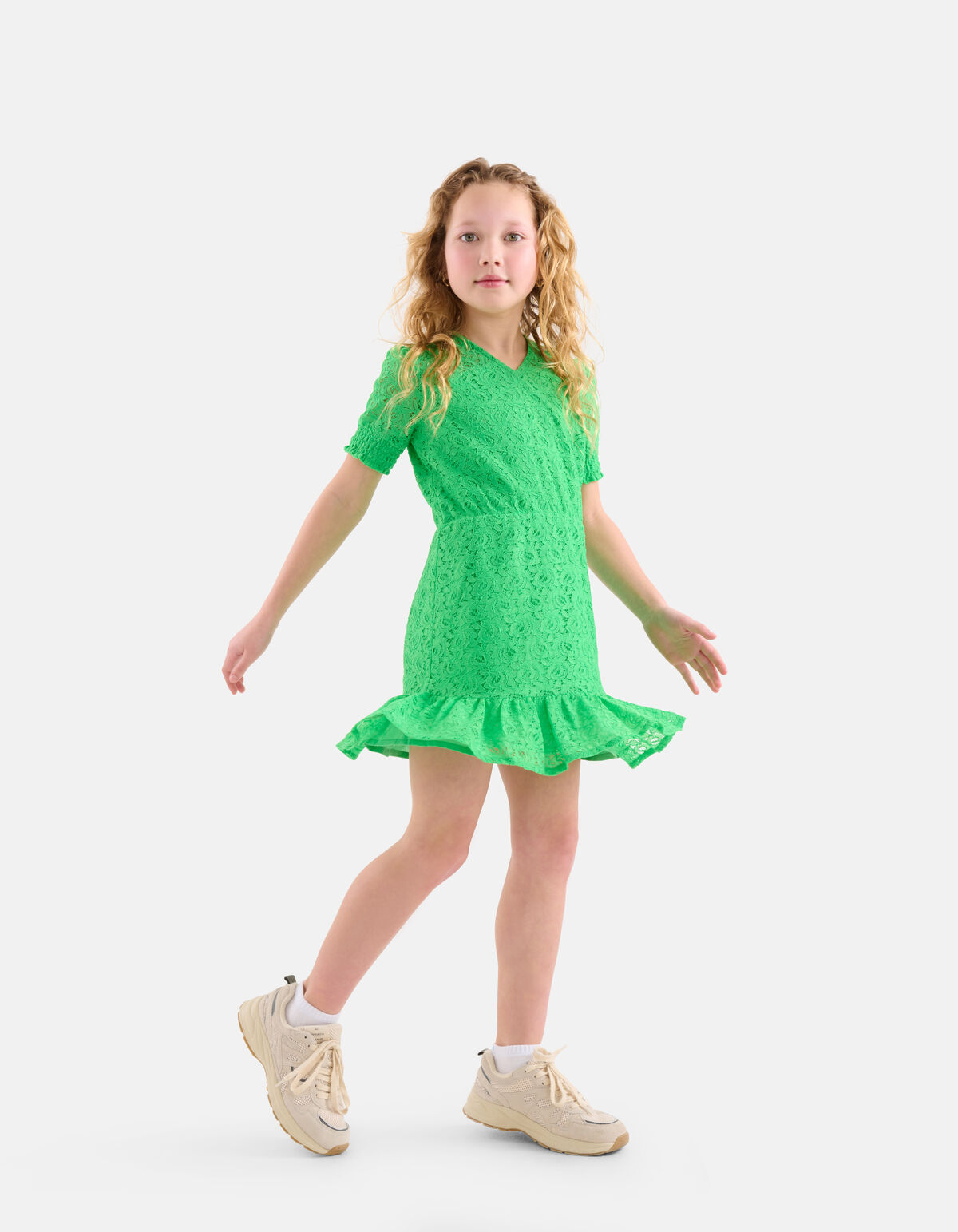 Kanten Jurk Groen SHOEBY GIRLS