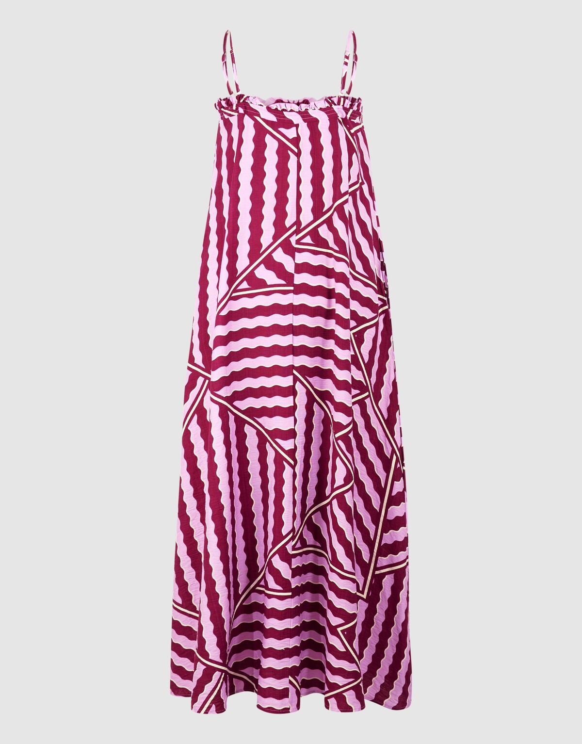 Wavy Printed Maxi Jurk Roze/Paars SHOEBY WOMEN
