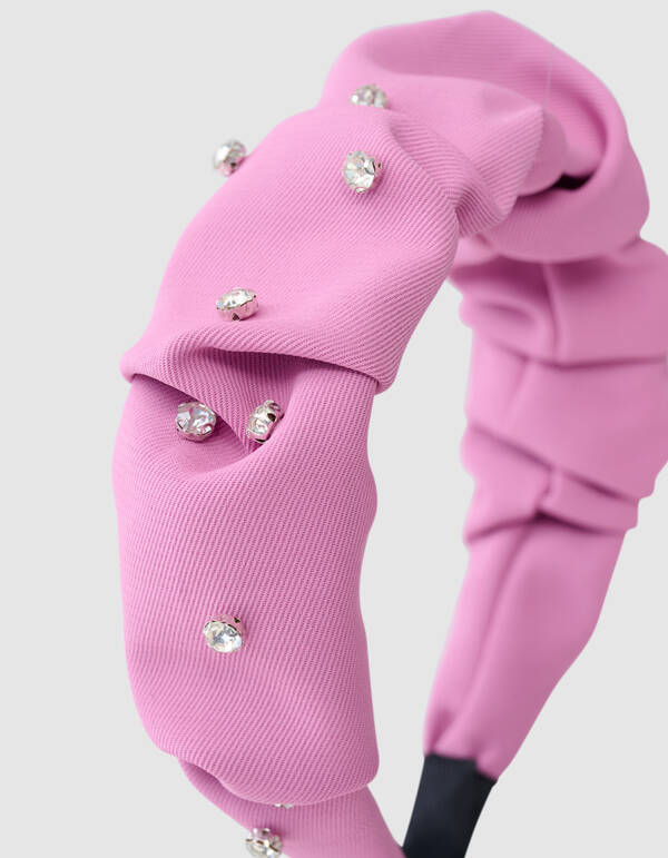 Strass Scrunched Haarband Roze SHOEBY ACCESSOIRES