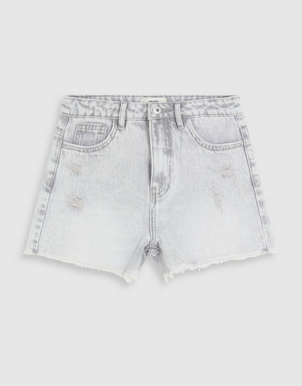 Destroy Denim Short Lichtgrijs SHOEBY GIRLS