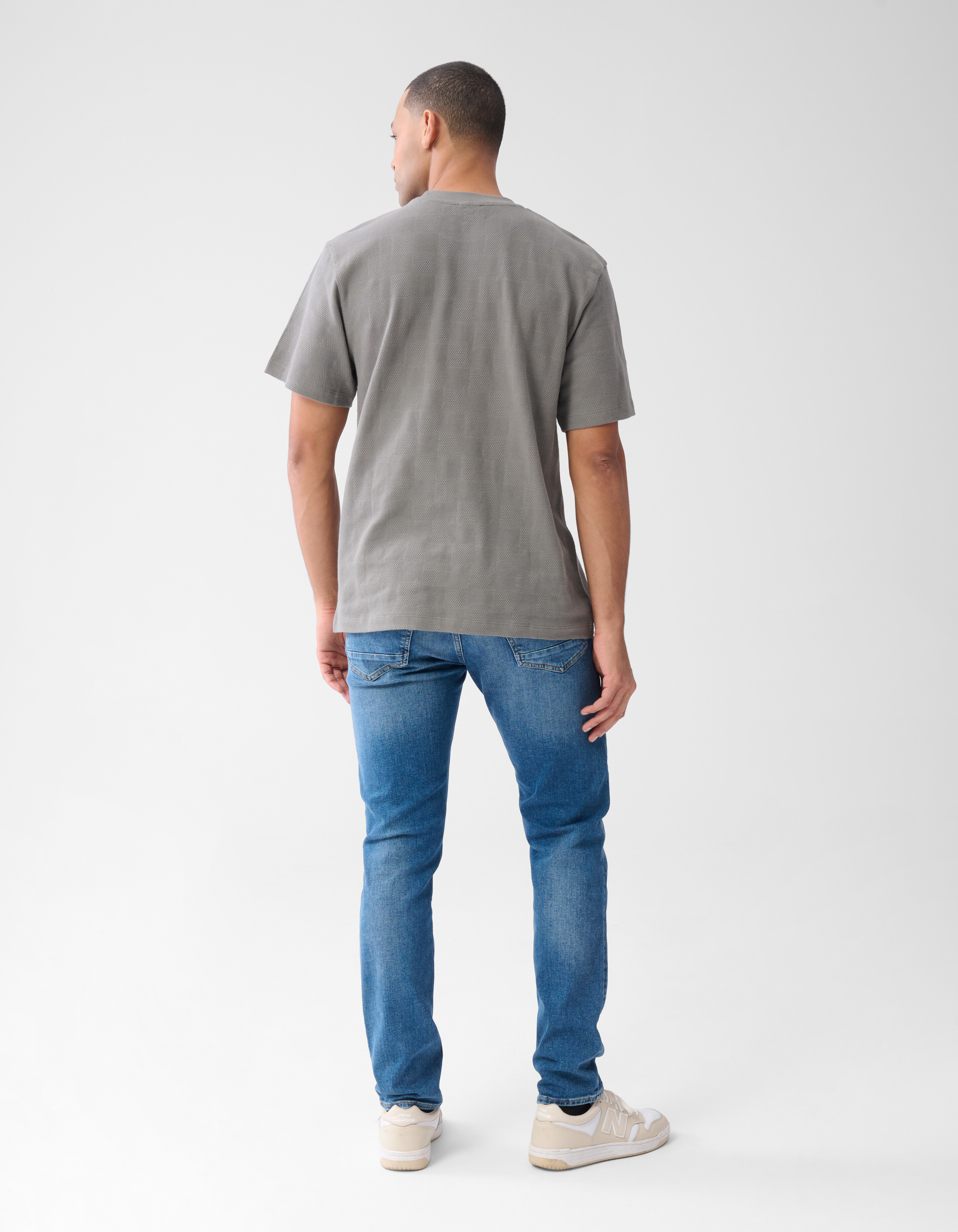 Patchwork T-shirt Donkergroen SHOEBY MEN