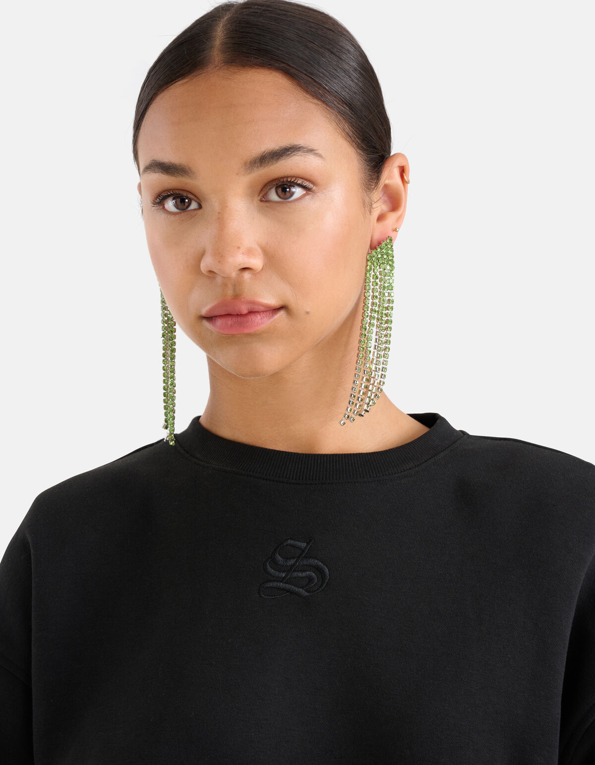 Strass Oorbellen Groen SHOEBY ACCESSOIRES