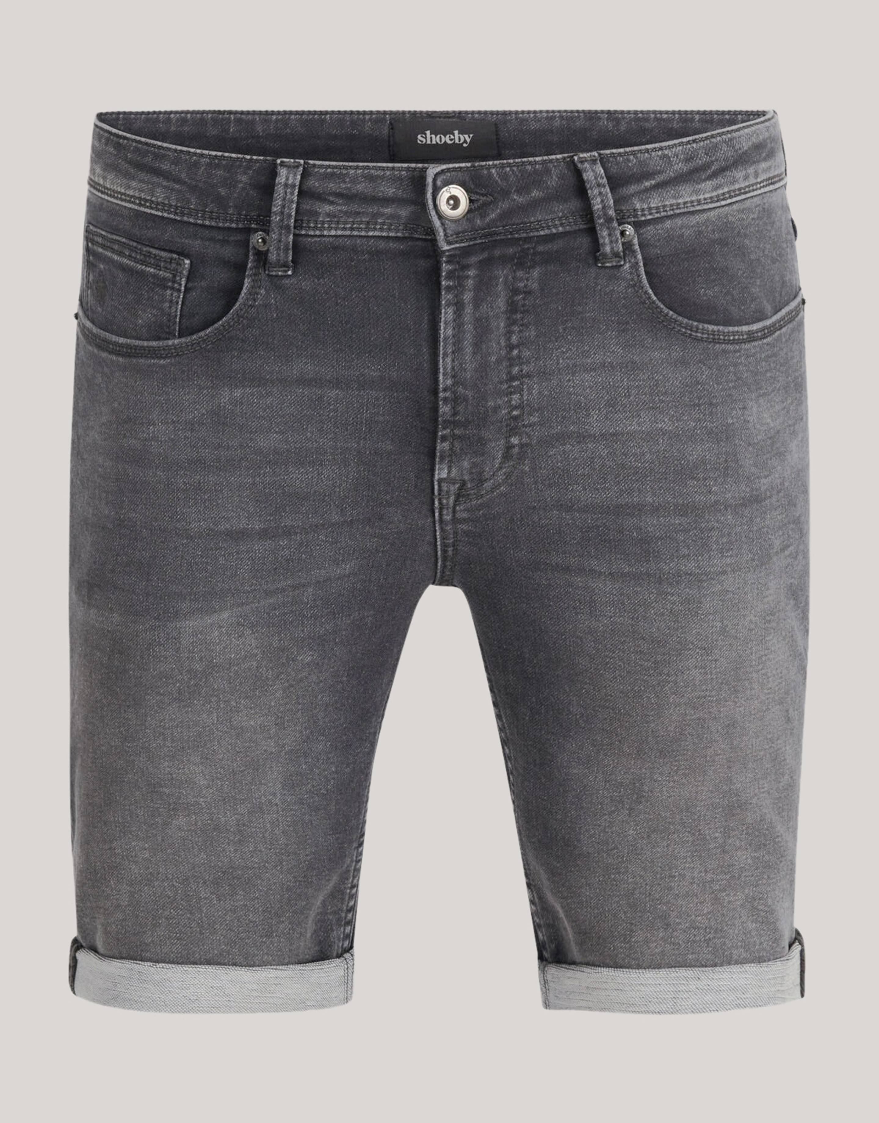 Jog Denim Short Donkergrijs Refill