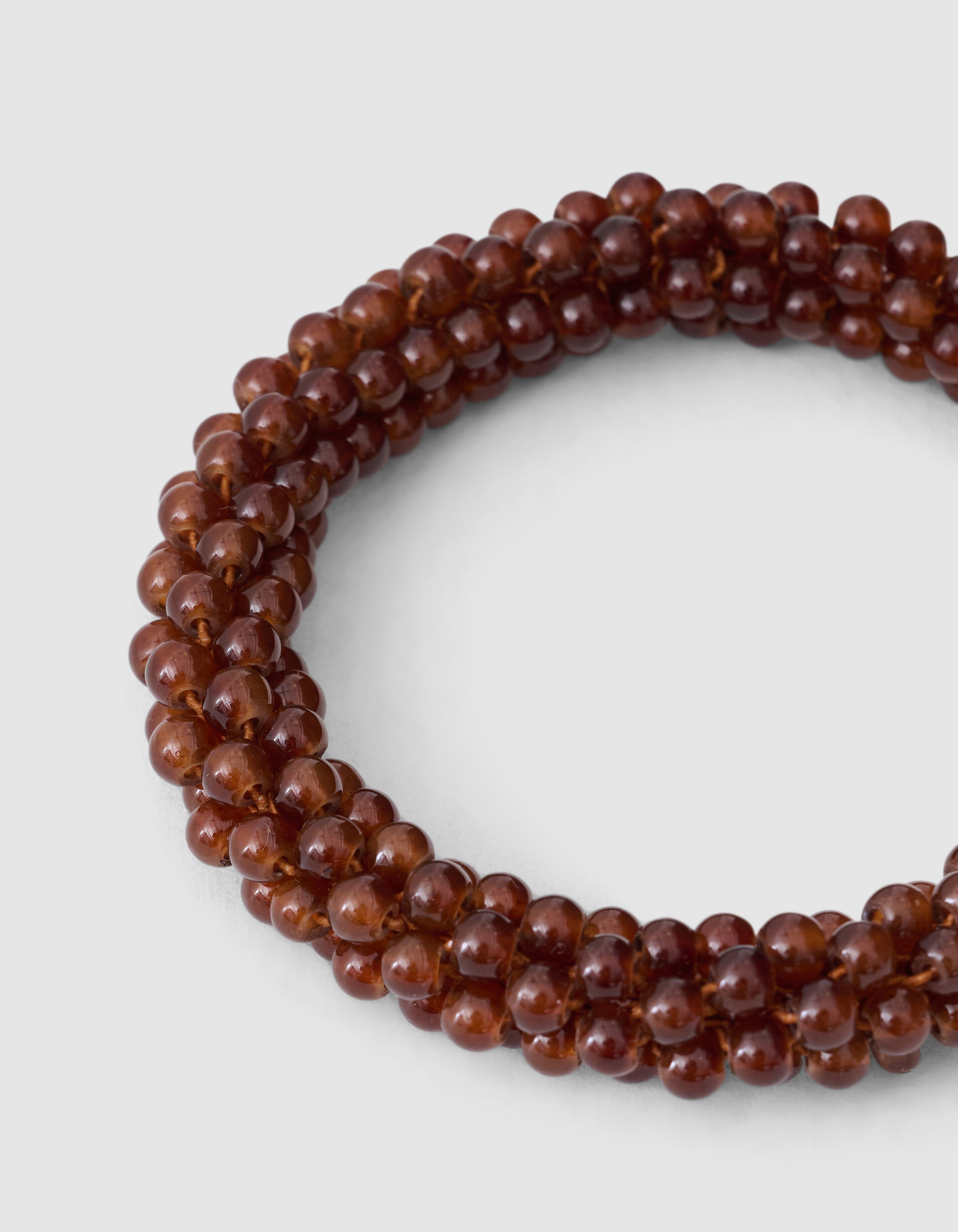 Beaded Haarelastiek Donkerbruin SHOEBY ACCESSOIRES