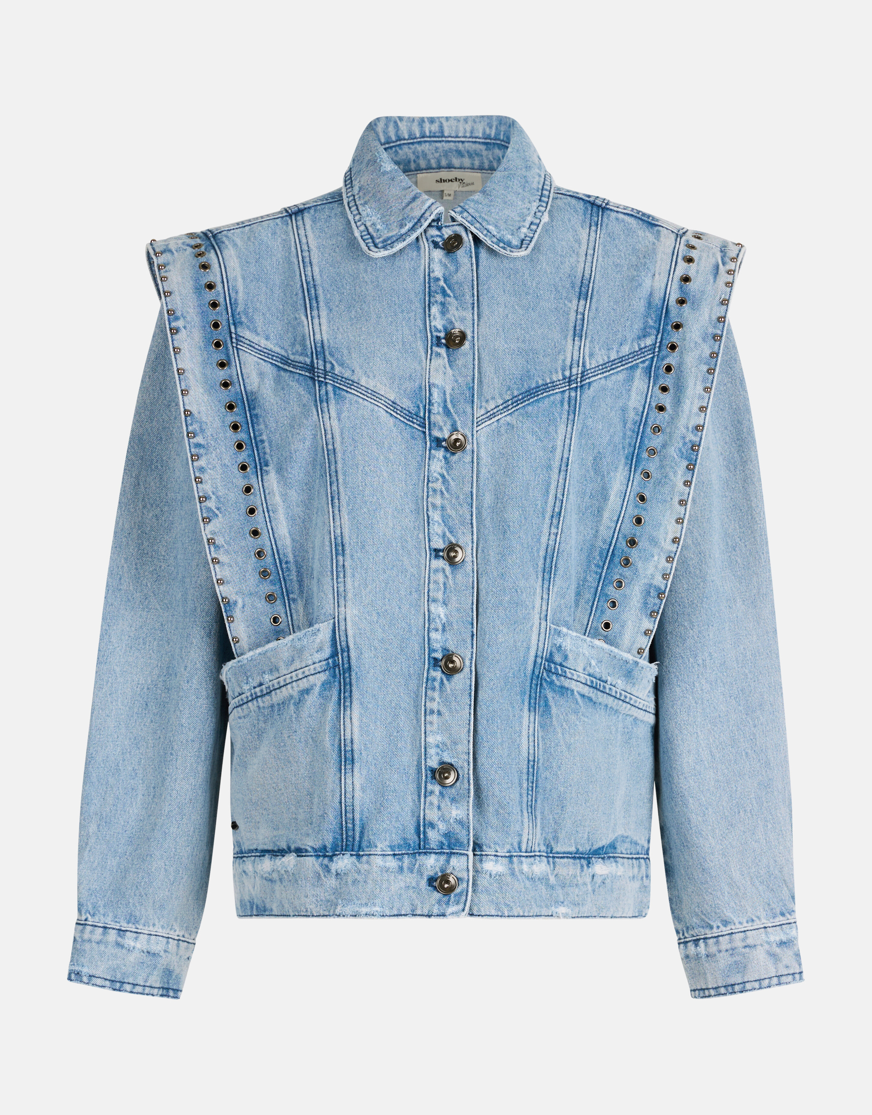 Destroyed Spijkerjack Blauw By Nicolette SHOEBY WOMEN