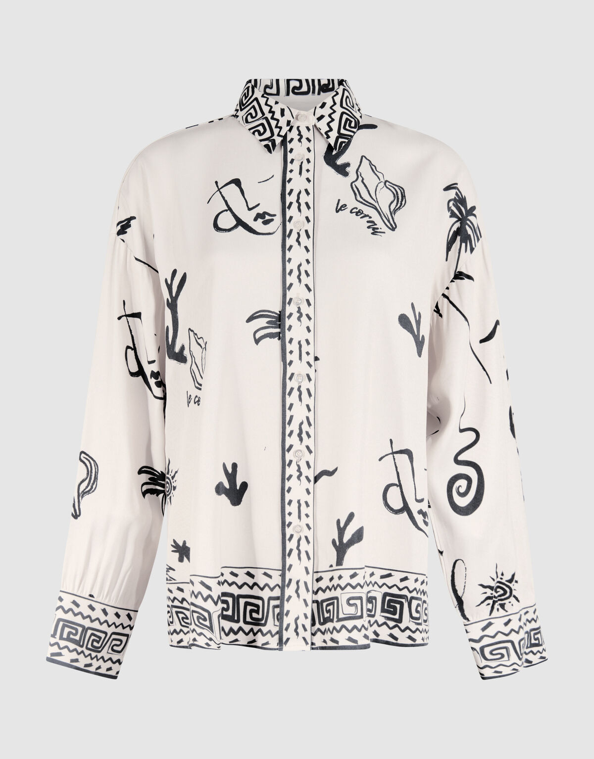 Printed Dessert Blouse Zwart/Wit SHOEBY WOMEN