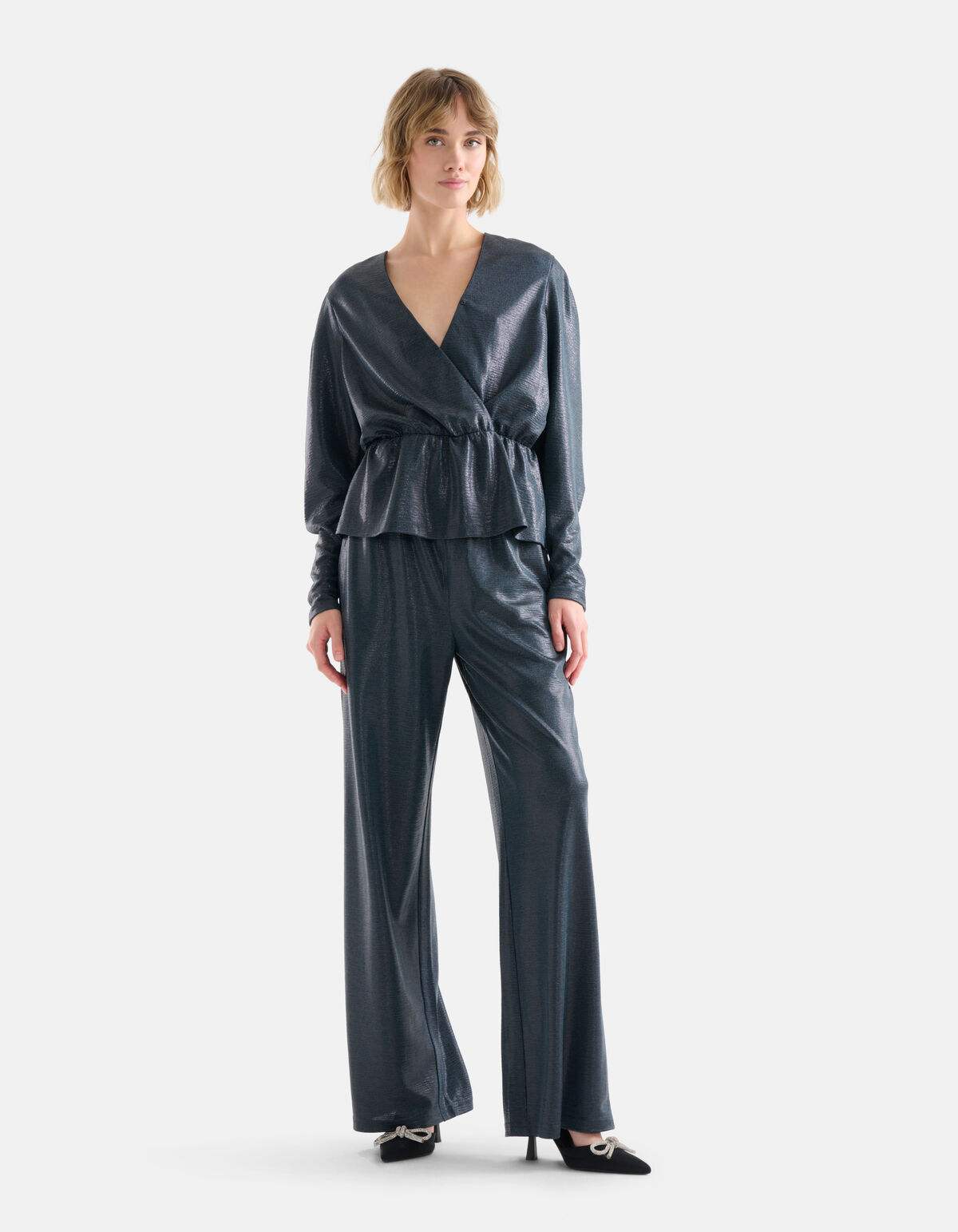 Coated Broek Petrol SHOEBY WOMEN