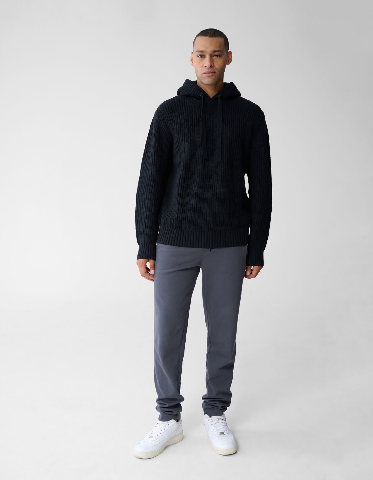 Gebreide Hoodie Zwart SHOEBY MEN