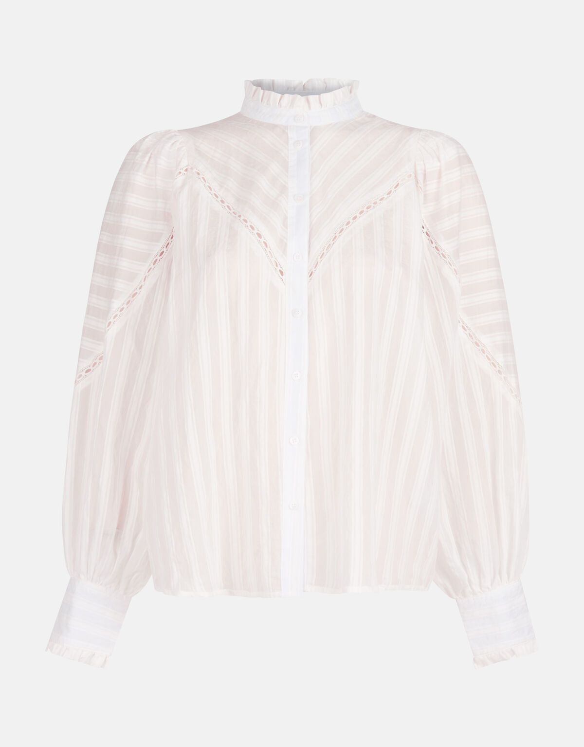 Gestreepte Blouse Gebroken Wit SHOEBY WOMEN