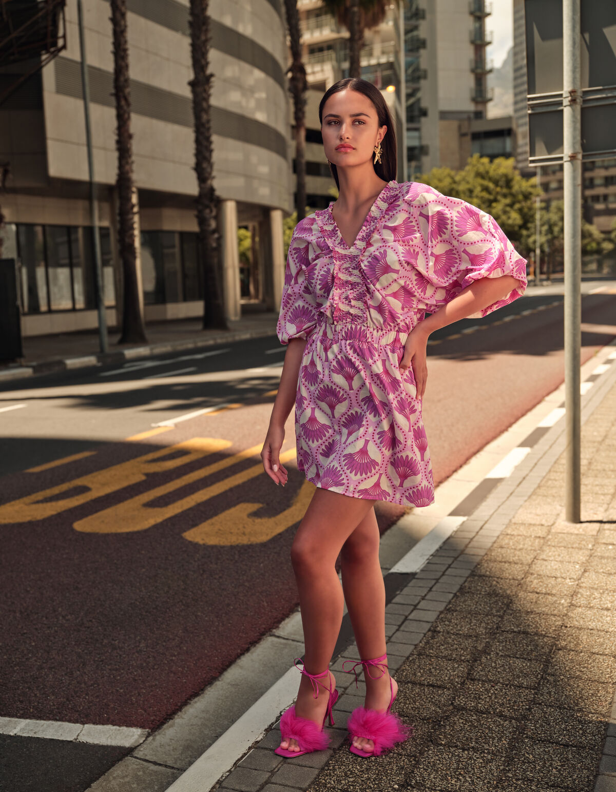 Printed Mini Jurk Roze SHOEBY WOMEN