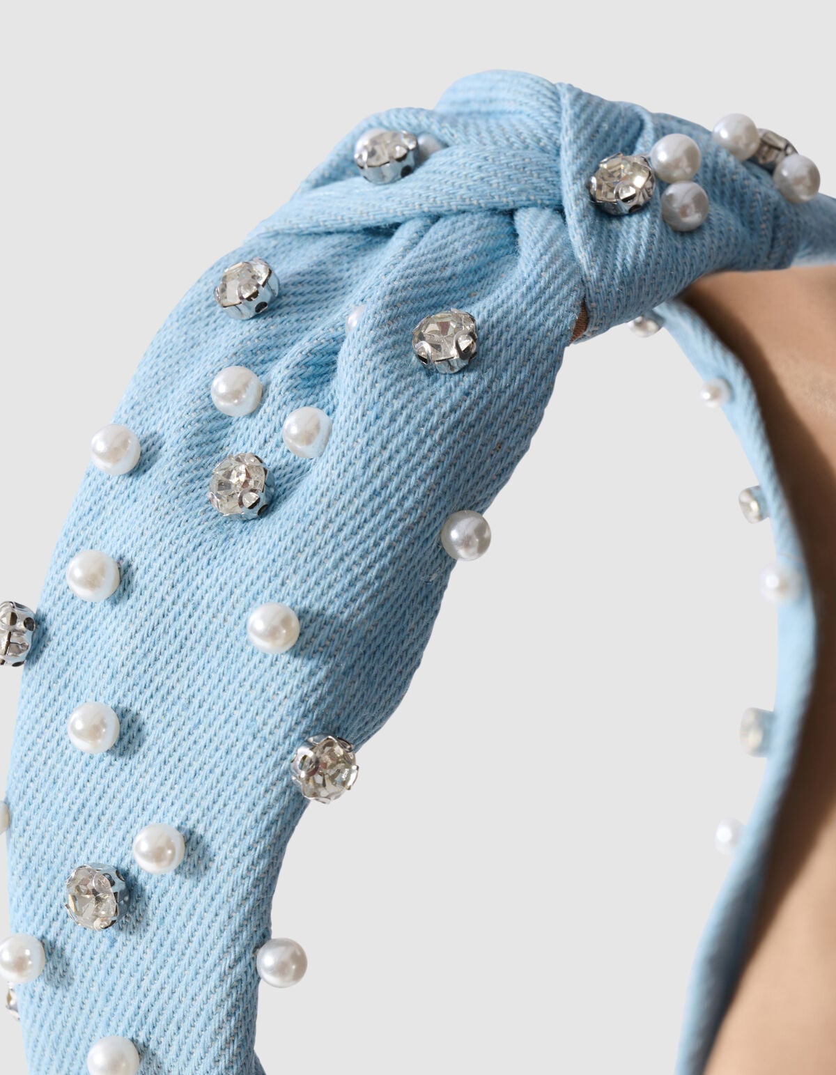 Embellished Denim Haarband Blauw SHOEBY ACCESSOIRES