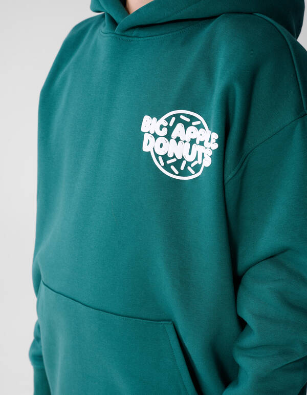Oversized Fit Donut Hoodie Donkergroen SHOEBY BOYS