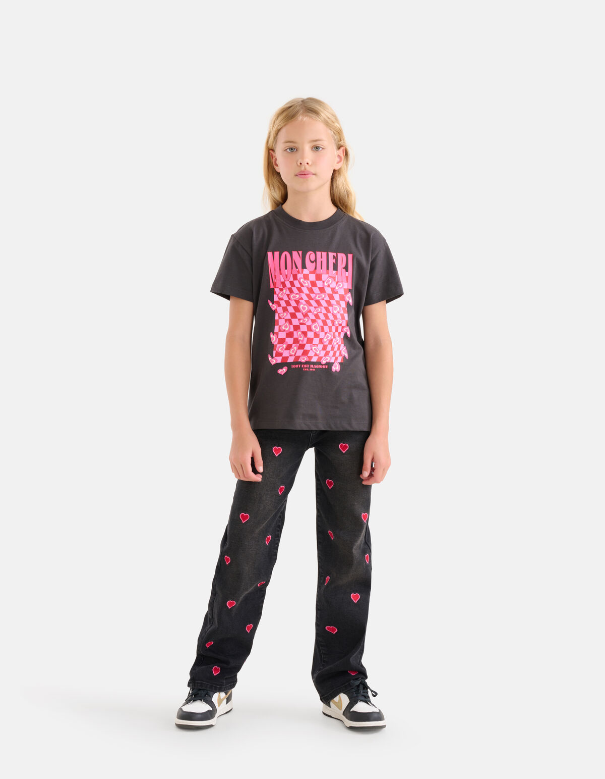 Artwork T-shirt Donkergrijs SHOEBY GIRLS