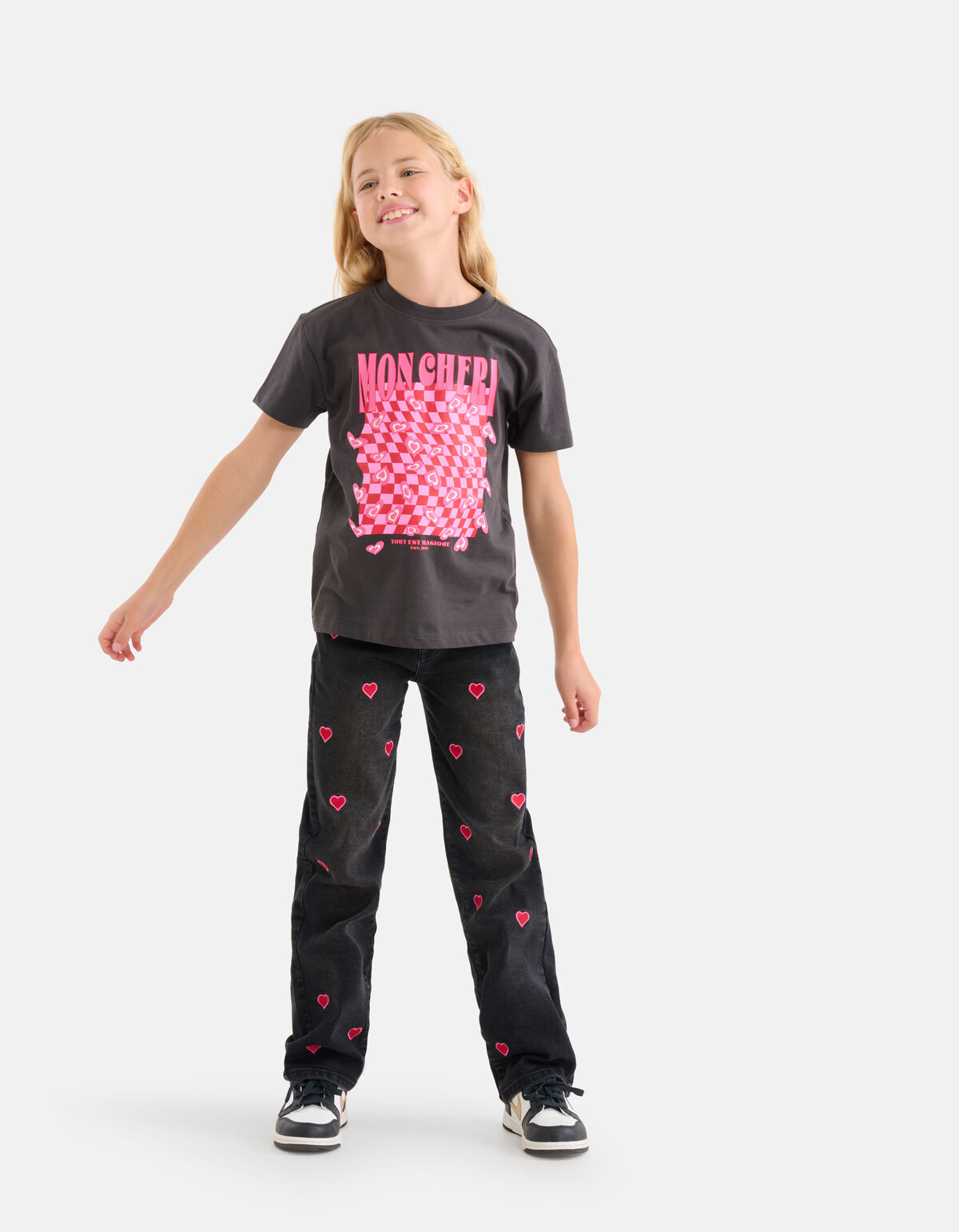 Artwork T-shirt Donkergrijs SHOEBY GIRLS