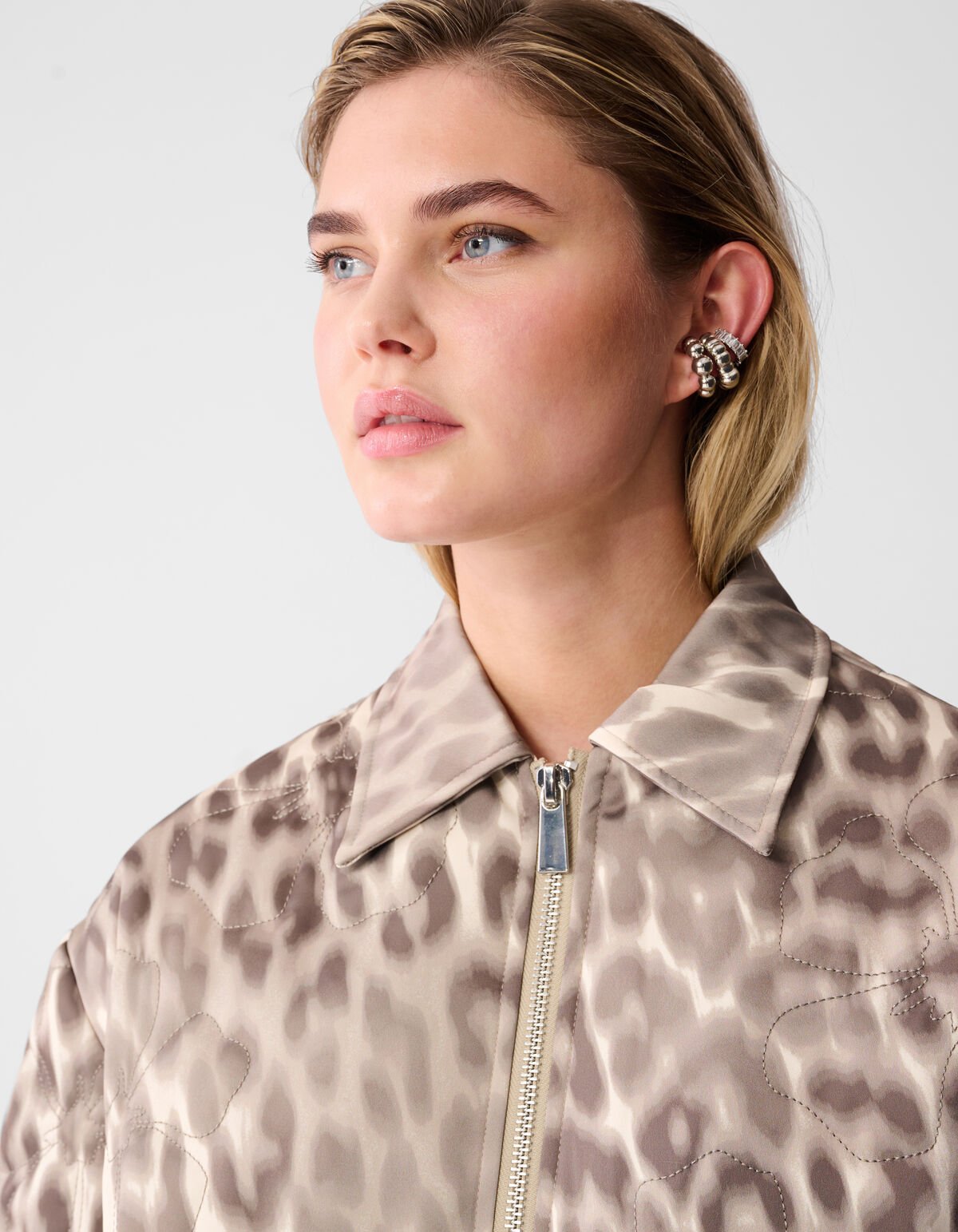 Quilted Leopard Bomber Jack Lichtbruin SHOEBY WOMEN