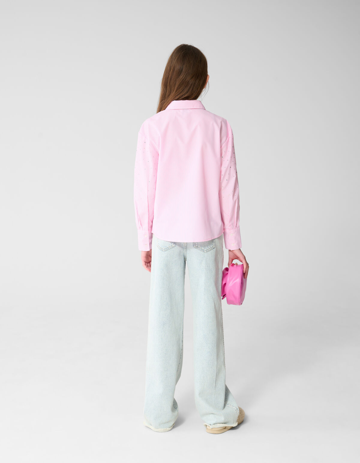 Pinstripe Strass Blouse Lichtroze SHOEBY GIRLS