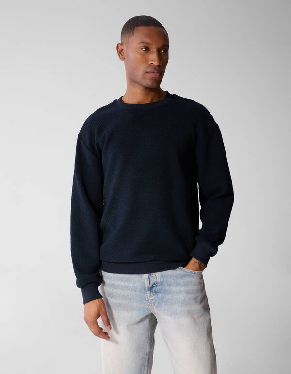 Soft Block Sweater Donkerblauw SHOEBY MEN