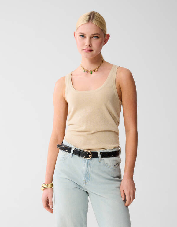 Glitter Tanktop Zand SHOEBY WOMEN