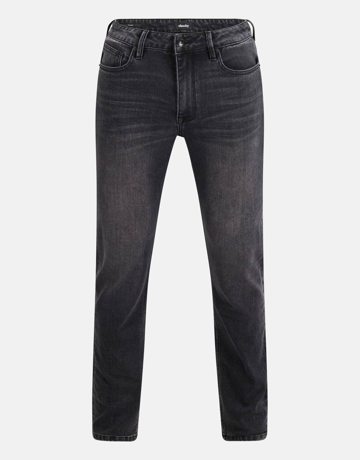 Washed Straight Fit Jeans Zwart L34 SHOEBY MEN