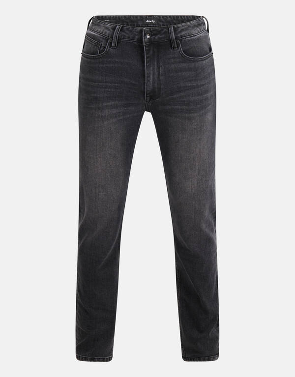 Washed Straight Fit Jeans Zwart L34 SHOEBY MEN
