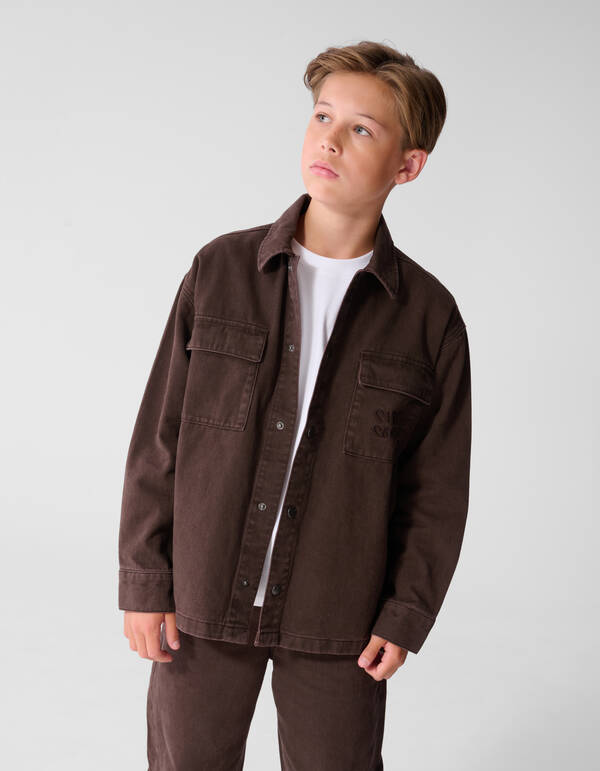 Oversized Denim Overshirt Donkerbruin SHOEBY BOYS