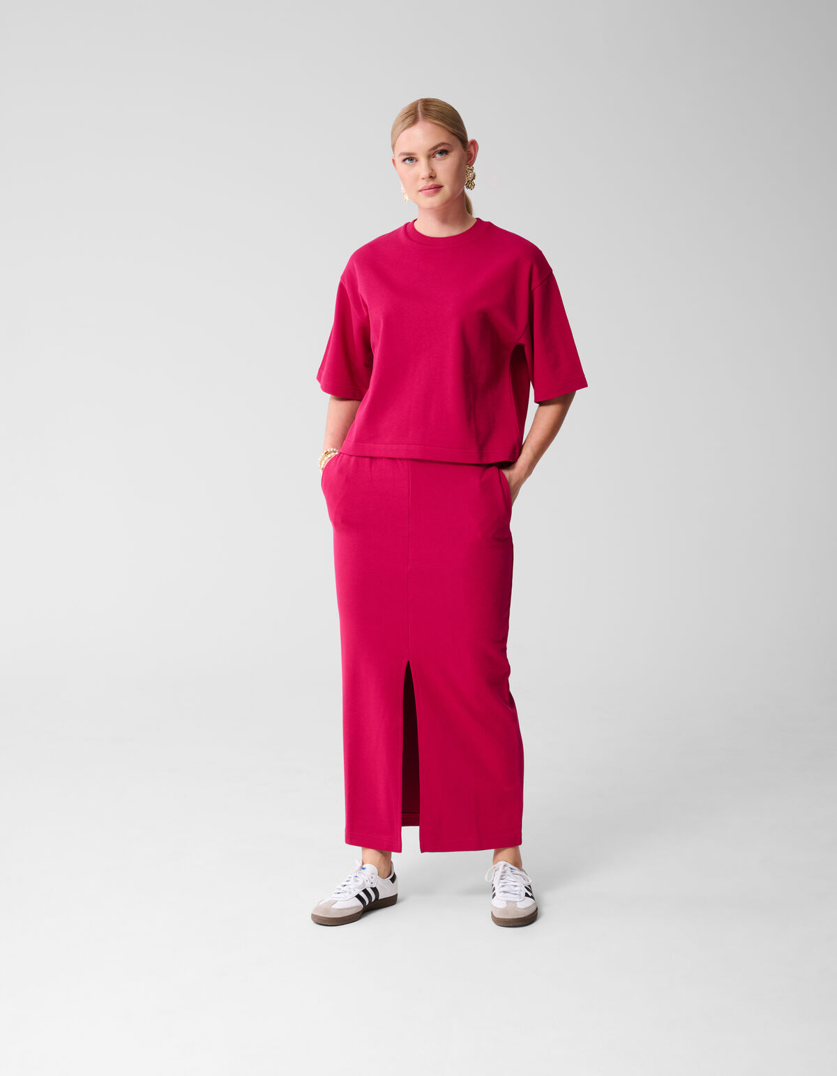 Oversized Sweat T-shirt Roze/Rood SHOEBY WOMEN