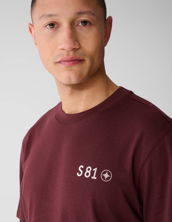 Gradient Logo Artwork T-shirt Donkerrood SHOEBY MEN