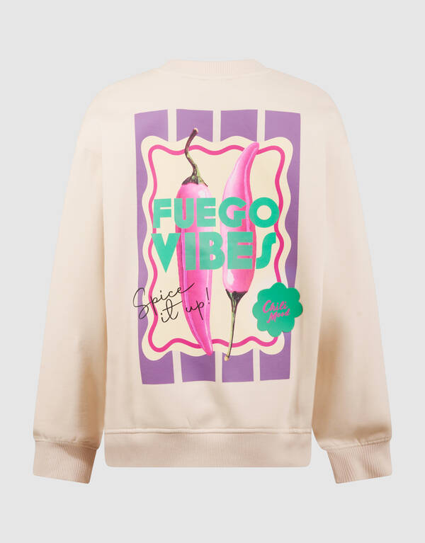 Peper Artwork Sweater Gebroken Wit SHOEBY GIRLS