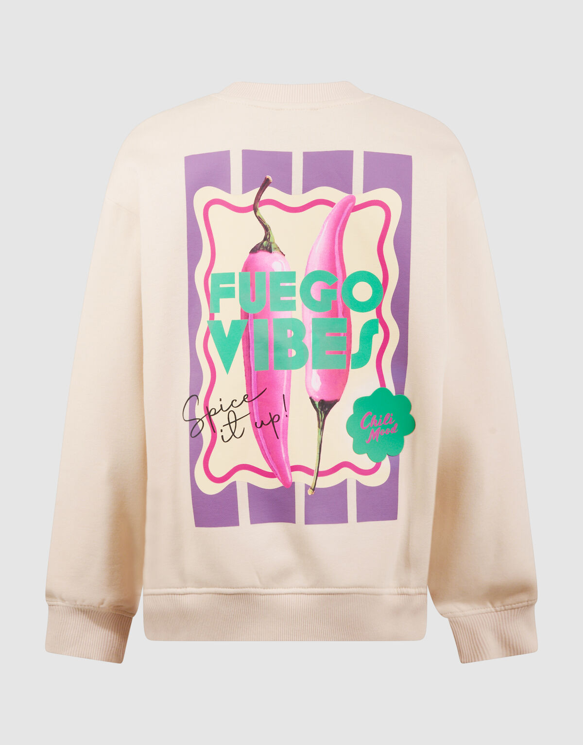 Peper Artwork Sweater Gebroken Wit SHOEBY GIRLS