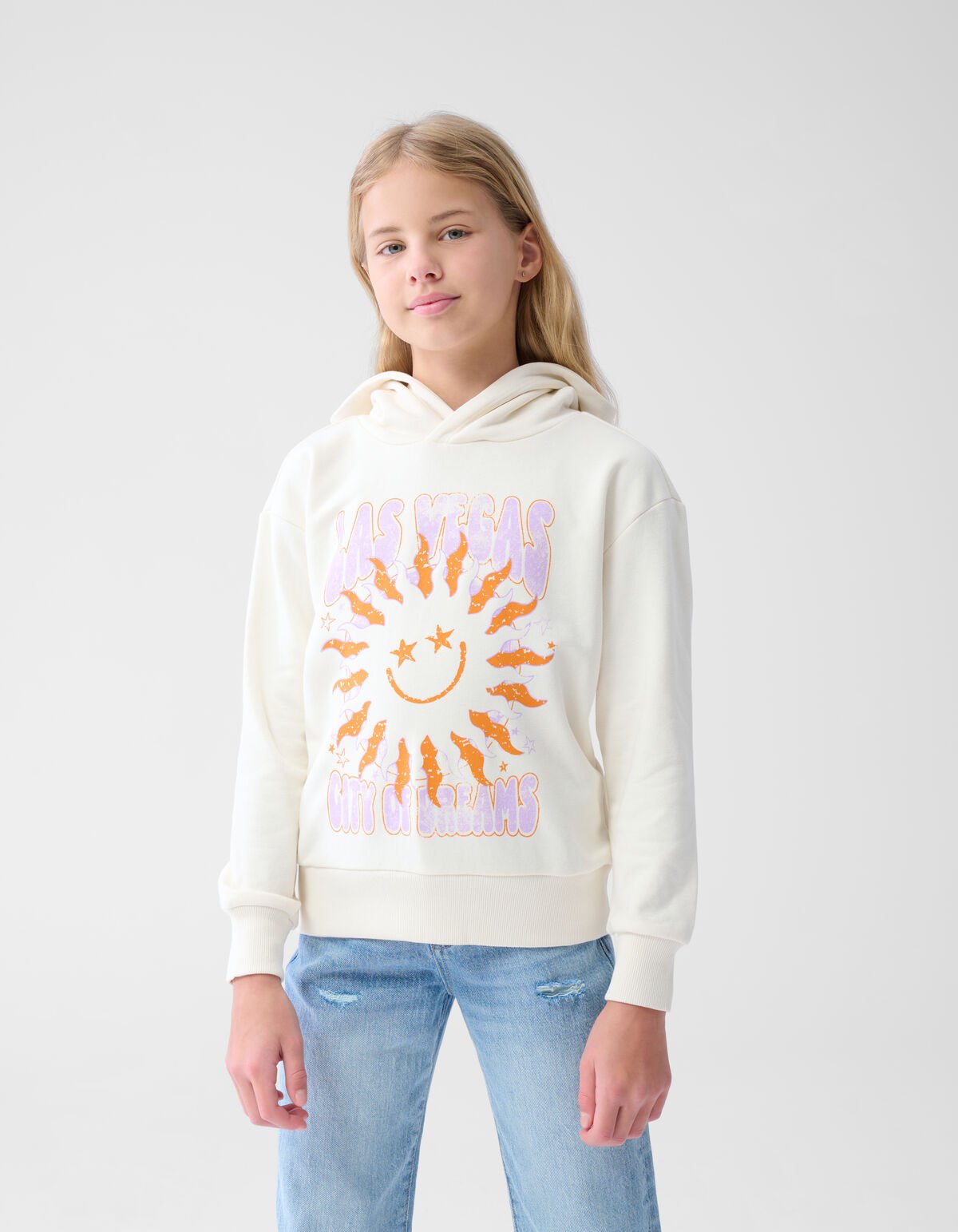 Artwork Hoodie Gebroken Wit SHOEBY GIRLS