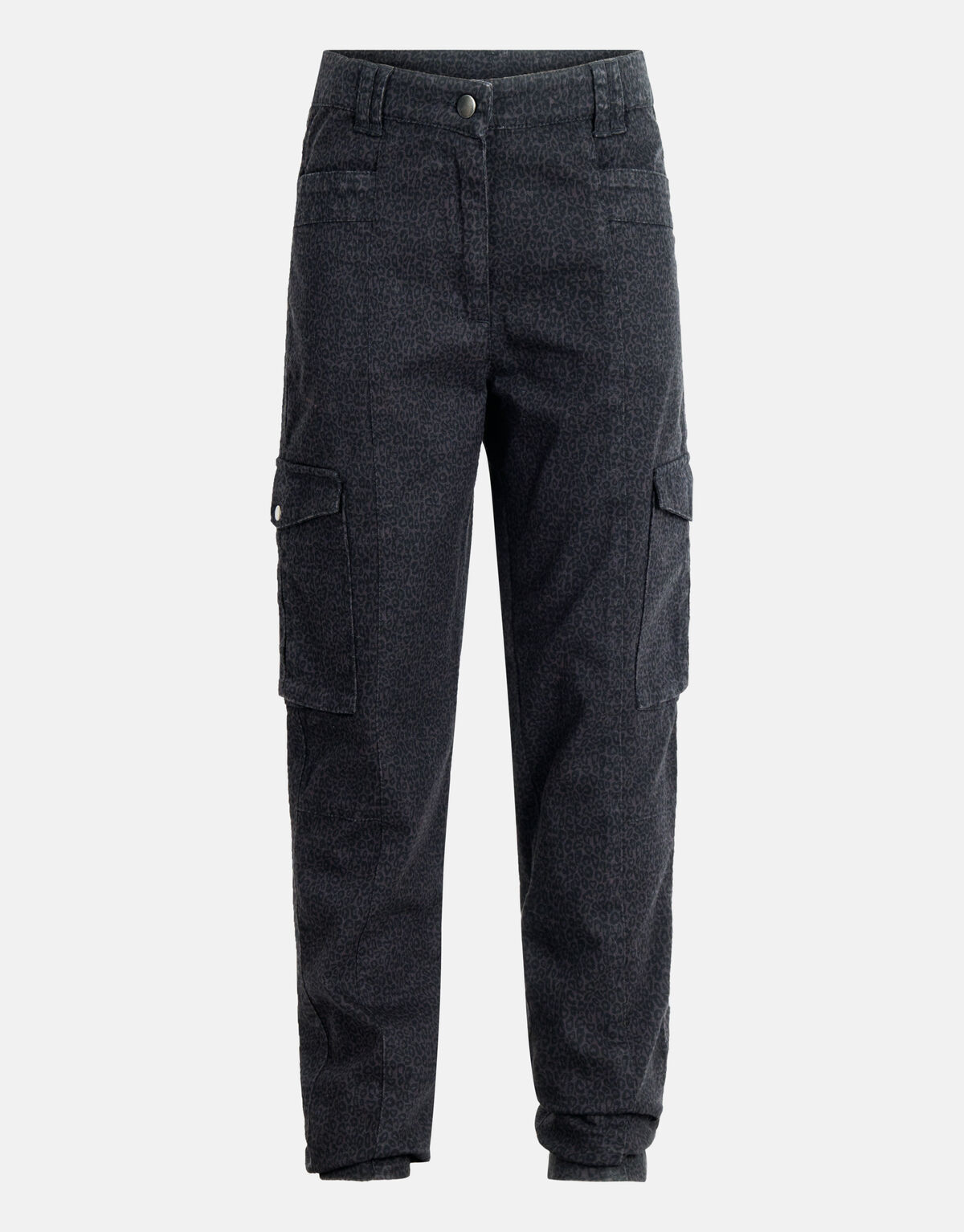 Leopard Print Cargo Broek Donkergrijs SHOEBY GIRLS