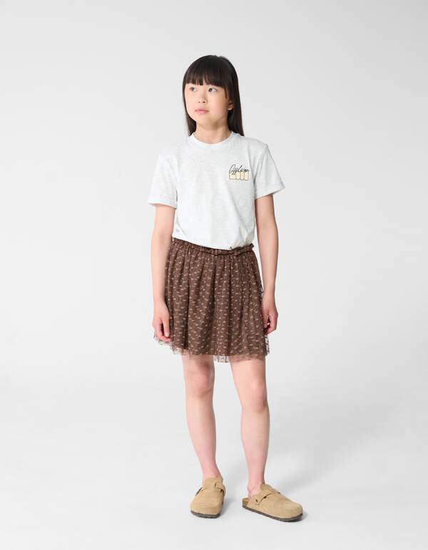 Mesh Heart Rok Bruin SHOEBY GIRLS