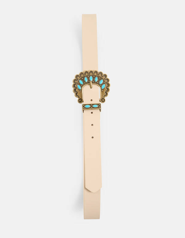 Vintage Bloemen Riem Gebroken Wit SHOEBY ACCESSOIRES
