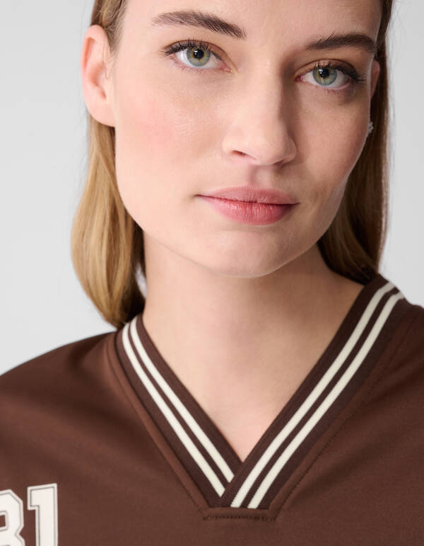 Oversized Baseball Longsleeve Top Bruin SHOEBY WOMEN