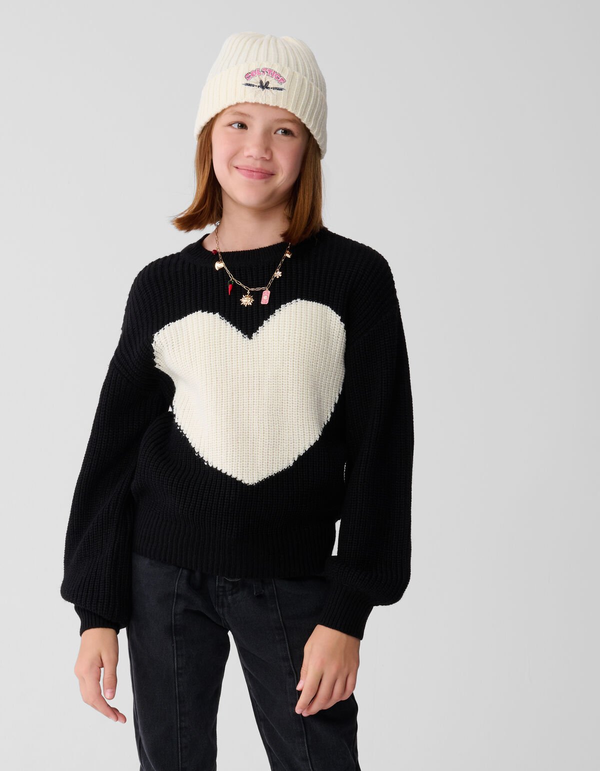 Big Heart Trui Zwart SHOEBY GIRLS
