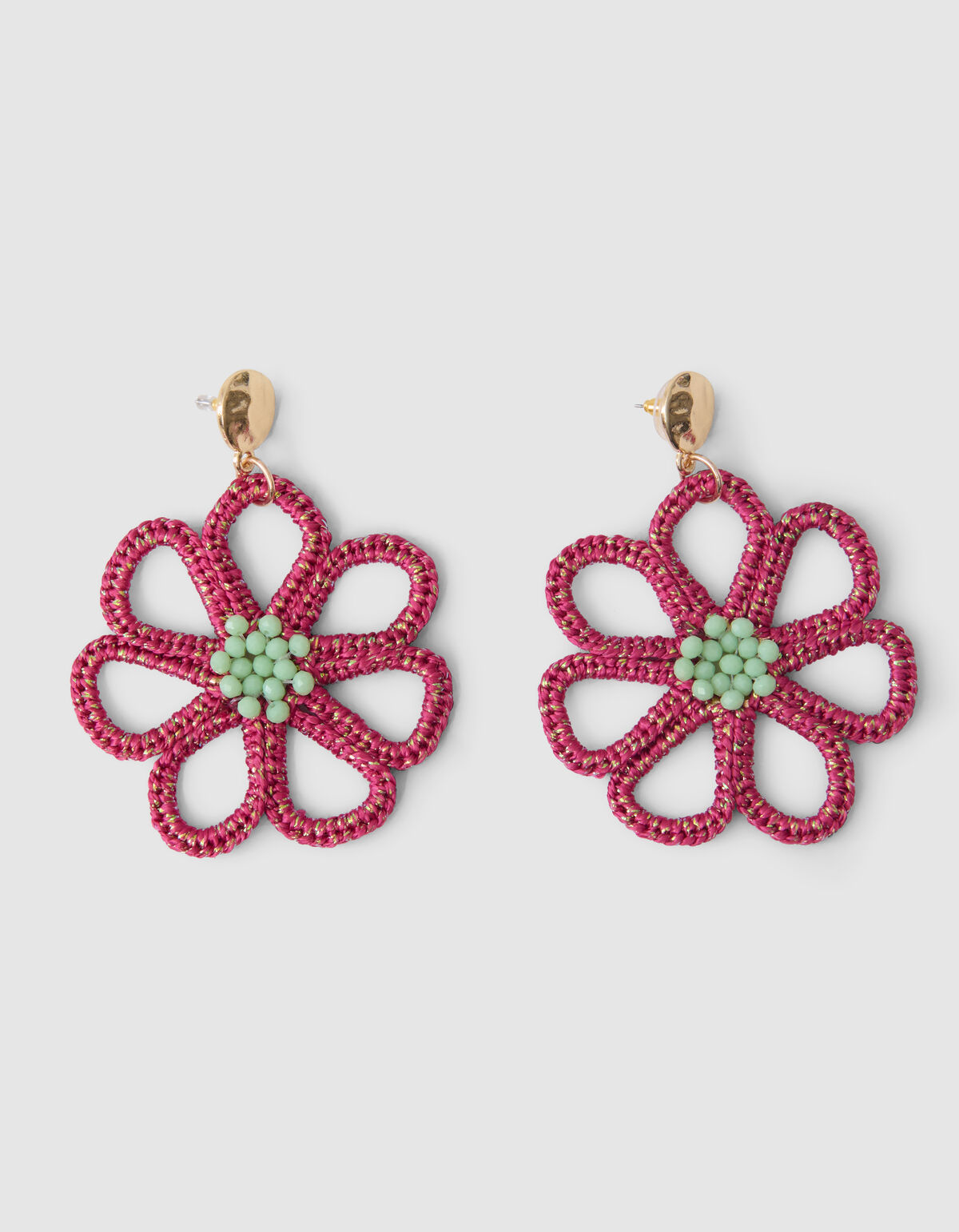 Beaded Bloem Oorbellen Roze SHOEBY ACCESSOIRES