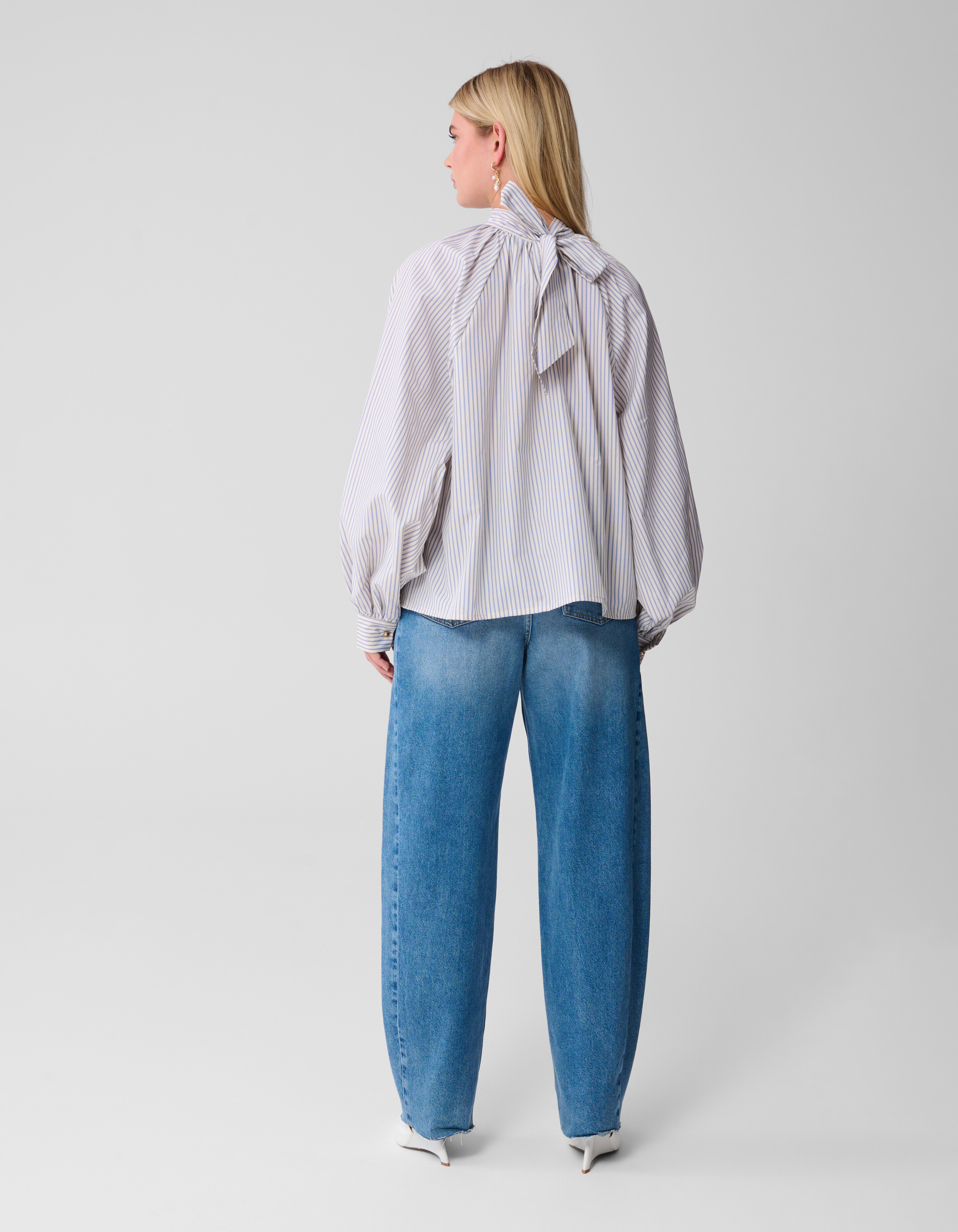 Stripe Strik Blouse Blauw SHOEBY WOMEN
