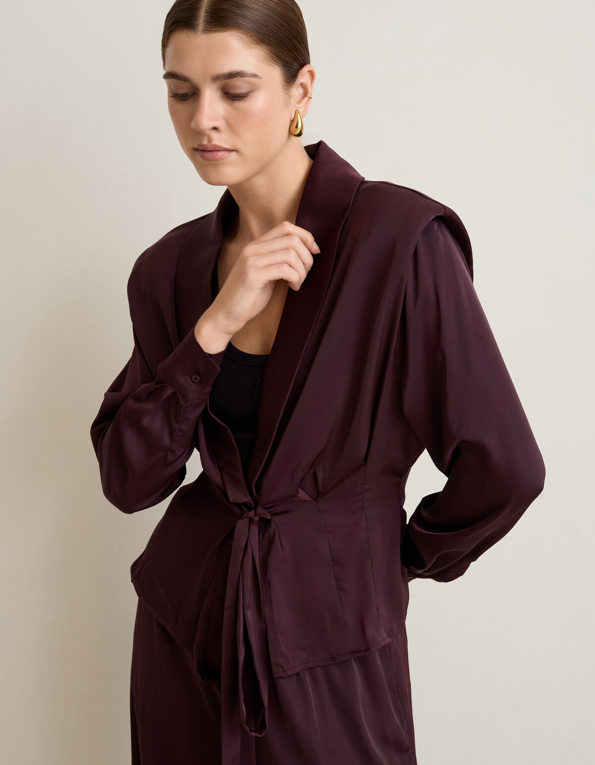 Getailleerde Blouse Donkerrood By Mieke SHOEBY WOMEN