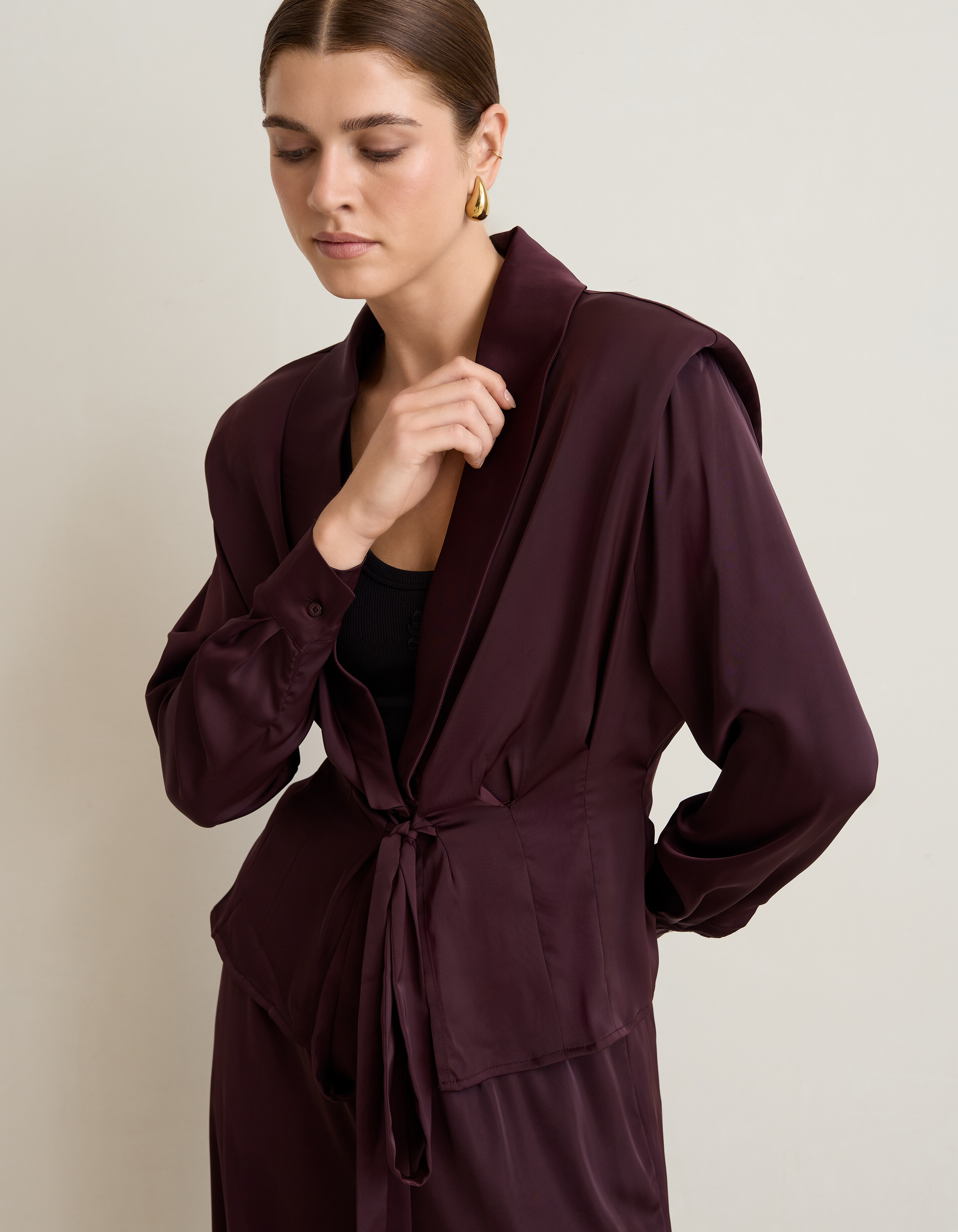 Getailleerde Blouse Donkerrood By Mieke SHOEBY WOMEN