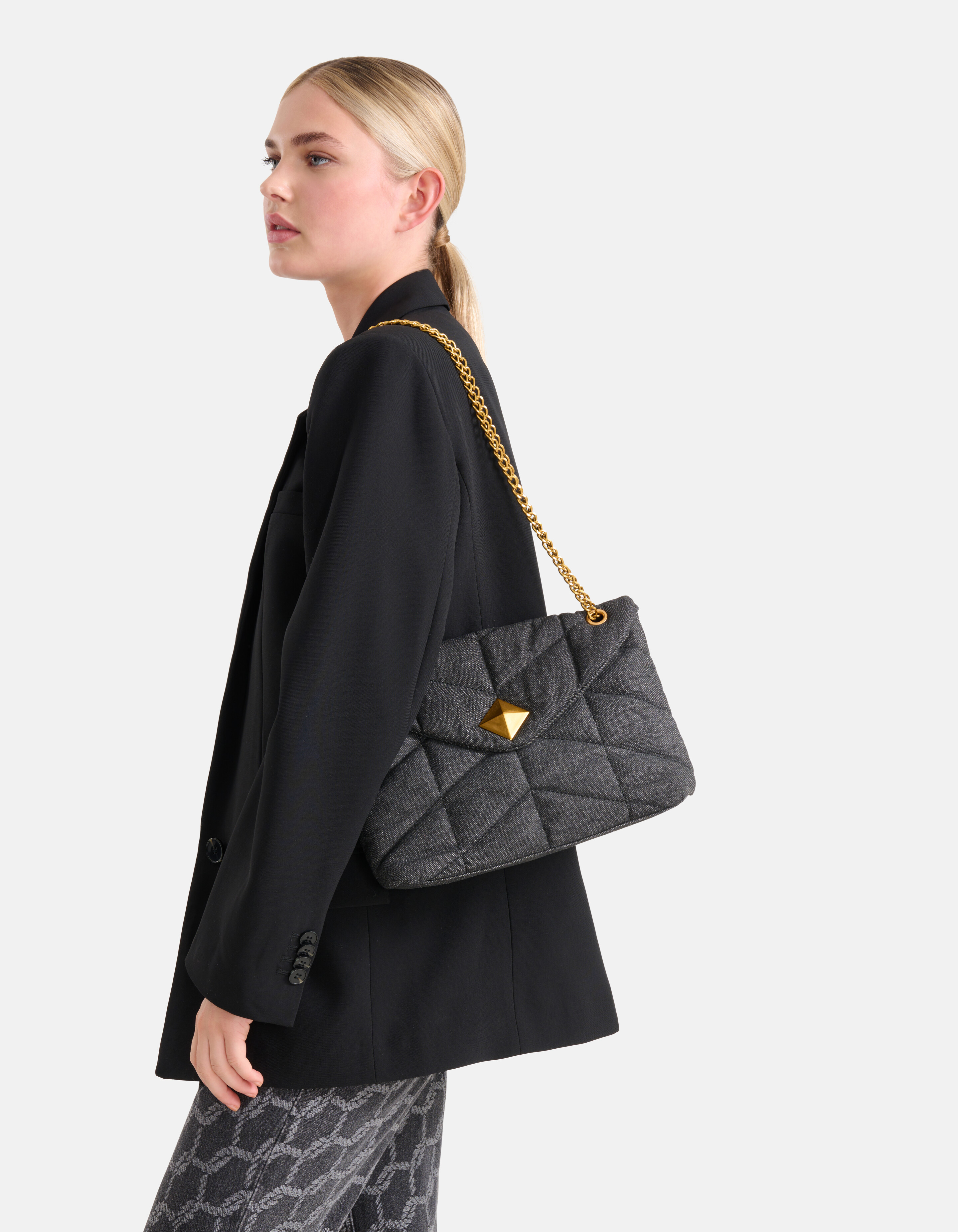 Denim Tas Donkergrijs SHOEBY ACCESSOIRES