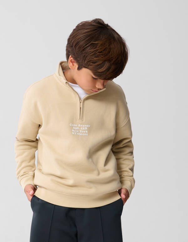 Half Zip Sweater Beige SHOEBY BOYS