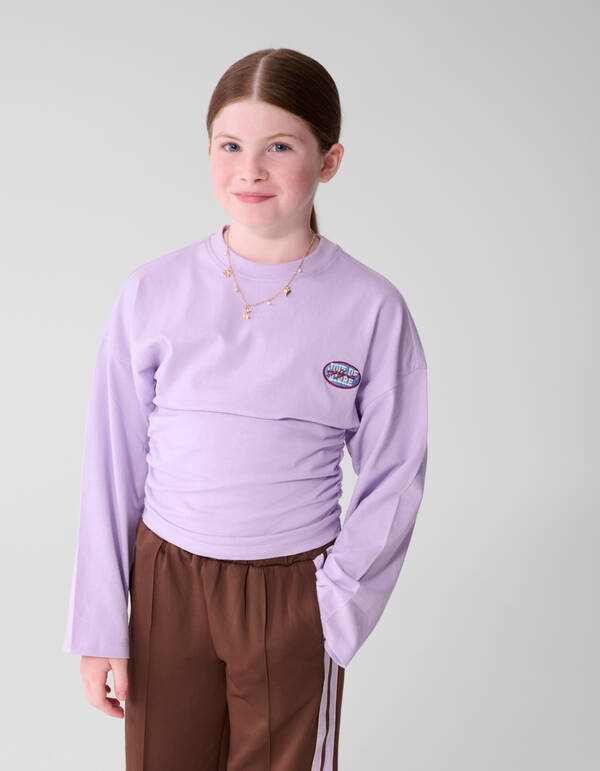 Gathered Longsleeve Top Paars SHOEBY GIRLS
