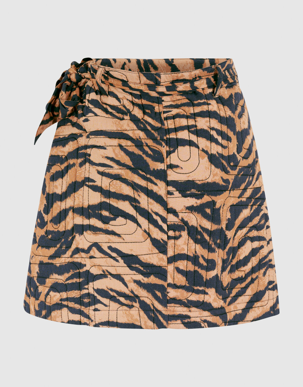 Quilted Tijger Mini Rok Bruin SHOEBY WOMEN