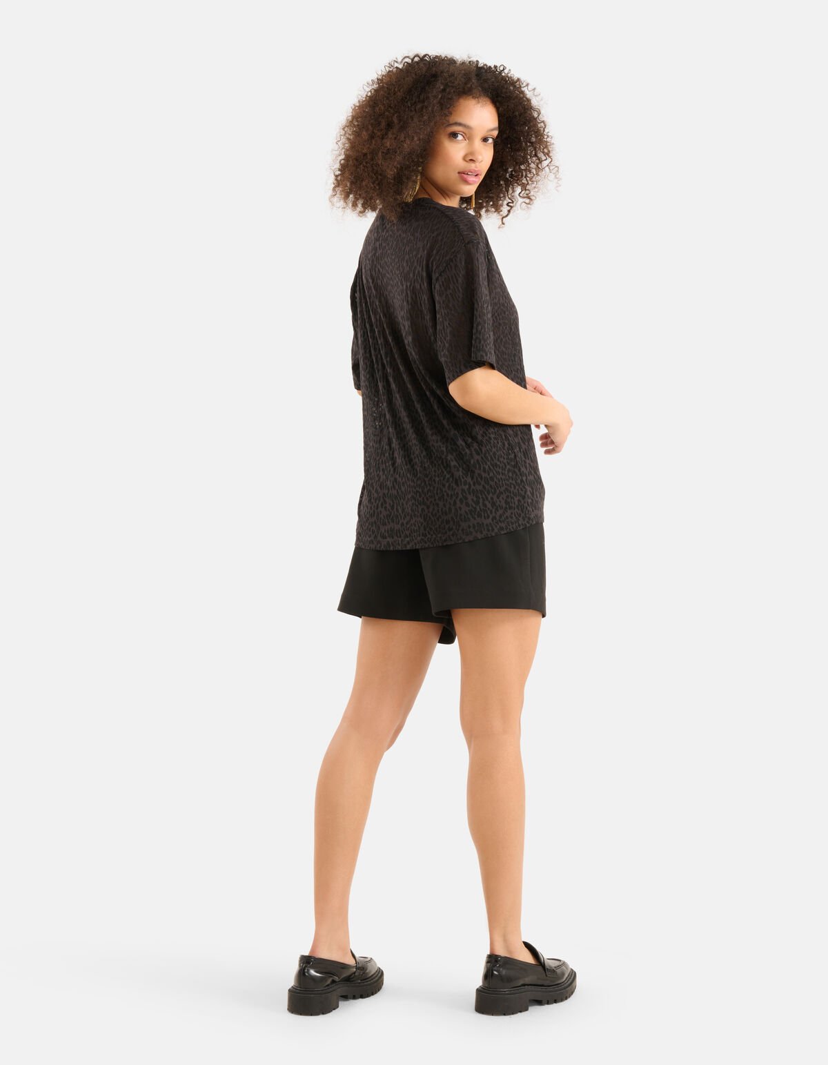 Leopard Burn Out T-shirt Zwart SHOEBY WOMEN