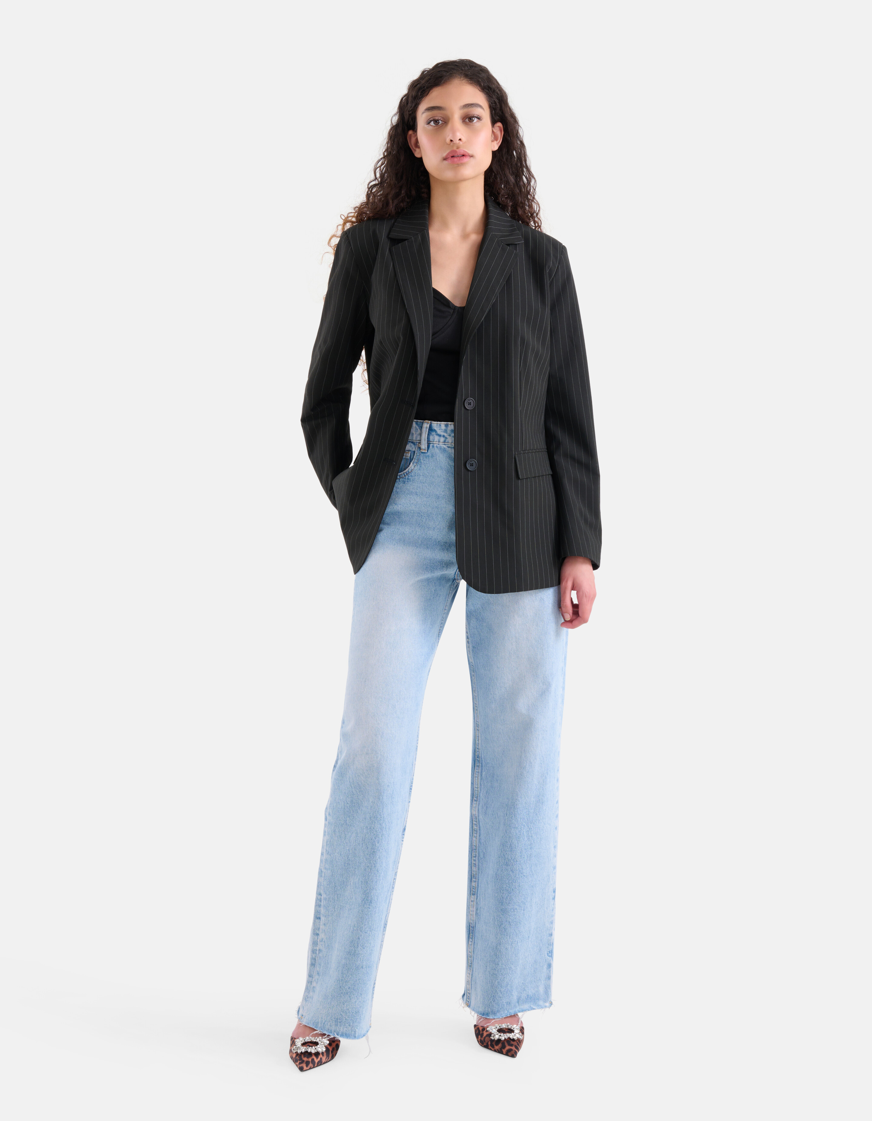 Pinstripe Blazer Zwart SHOEBY WOMEN